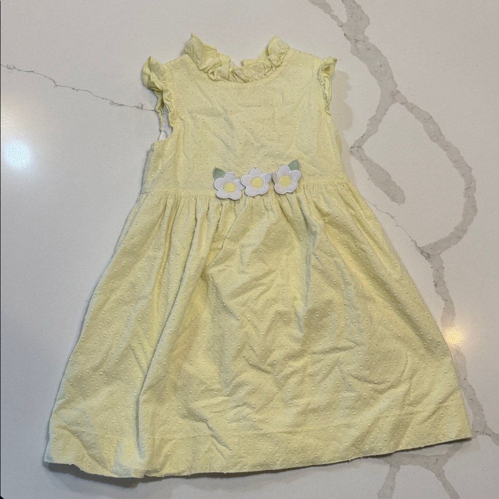 Florence Eiseman Light Yellow Dress with Floral Details